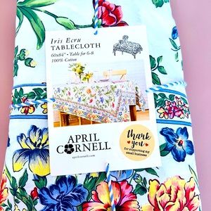 April Cornell Iris Ecru tablecloth